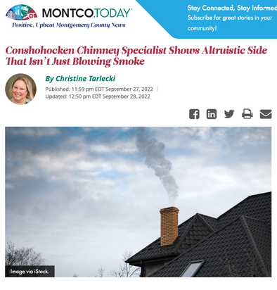 Chimney Scientists Founder's Story highlighted in MONTCO.TODAY