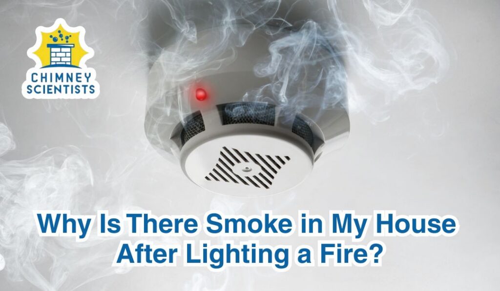 smoke near a smoke detector in a home in Conshohocken, PA, caused by lighting a fire in the fireplace